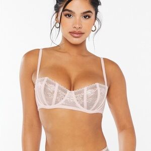 Savage Fenty Caged Unlined Lace Underwire Bra - Light Pink Size 36DD